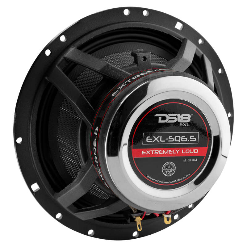 DS18 6.5in 120 Watts RMS 3 ohm 2-Way Coaxial Speakers And Component System w/ Fiberglass Cone