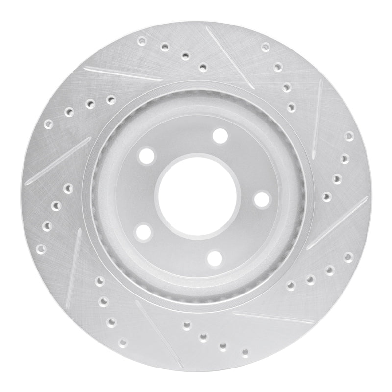 R1 Concepts R1 11-19 Nissan SENTRA Front Left Drilled & Slotted Silver Brake Rotor