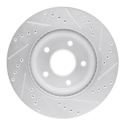 R1 Concepts R1 11-19 Nissan SENTRA Front Left Drilled & Slotted Silver Brake Rotor