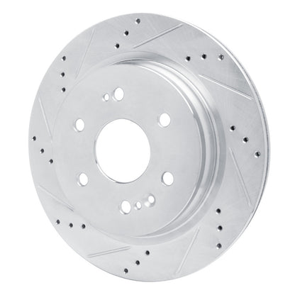 R1 Concepts R1 2019-2025 Cadillac Escalade ESV Rear Left Drilled & Slotted Silver Brake Rotor