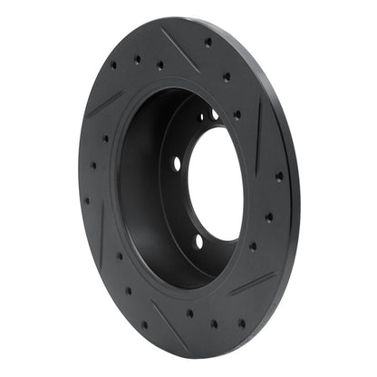 R1 Concepts R1 90-94 Eagle TALON Rear Left Drilled & Slotted Black Brake Rotor