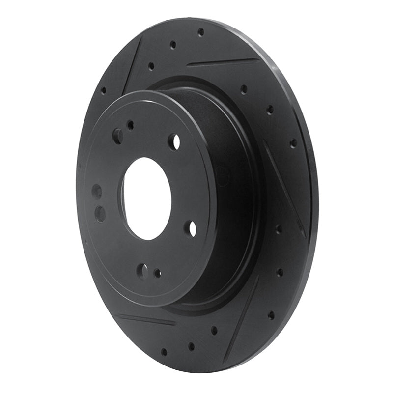 R1 Concepts R1 2016-2025 Honda Accord Sedan Rear Left Drilled & Slotted Black Brake Rotor