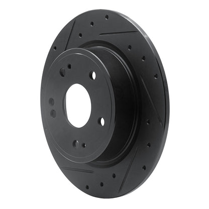 R1 Concepts R1 2016-2025 Honda Accord Sedan Rear Left Drilled & Slotted Black Brake Rotor