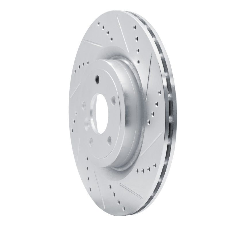 R1 Concepts R1 16-24 Jaguar XF Rear Right Drilled & Slotted Silver Brake Rotor