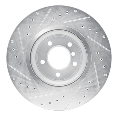 R1 Concepts R1 07-15 BMW 335XI Front Right Drilled & Slotted Silver Brake Rotor