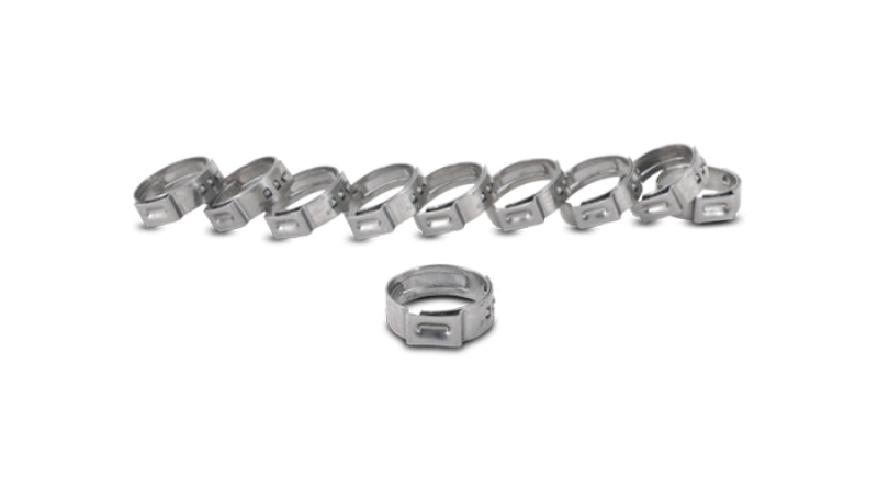 Vibrant One Ear Stepless Pinch Clamps 17.8-21.0mm clamping range (Pack of 10) SS 7mm band width