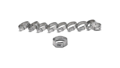 Vibrant One Ear Stepless Pinch Clamps 17.8-21.0mm clamping range (Pack of 10) SS 7mm band width