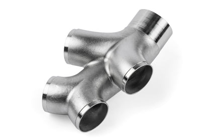 APR Cast T304 Stainless Steel Double Y-Splitter - 76mm to Quad 63.5mm (3in to Quad 2.5in)