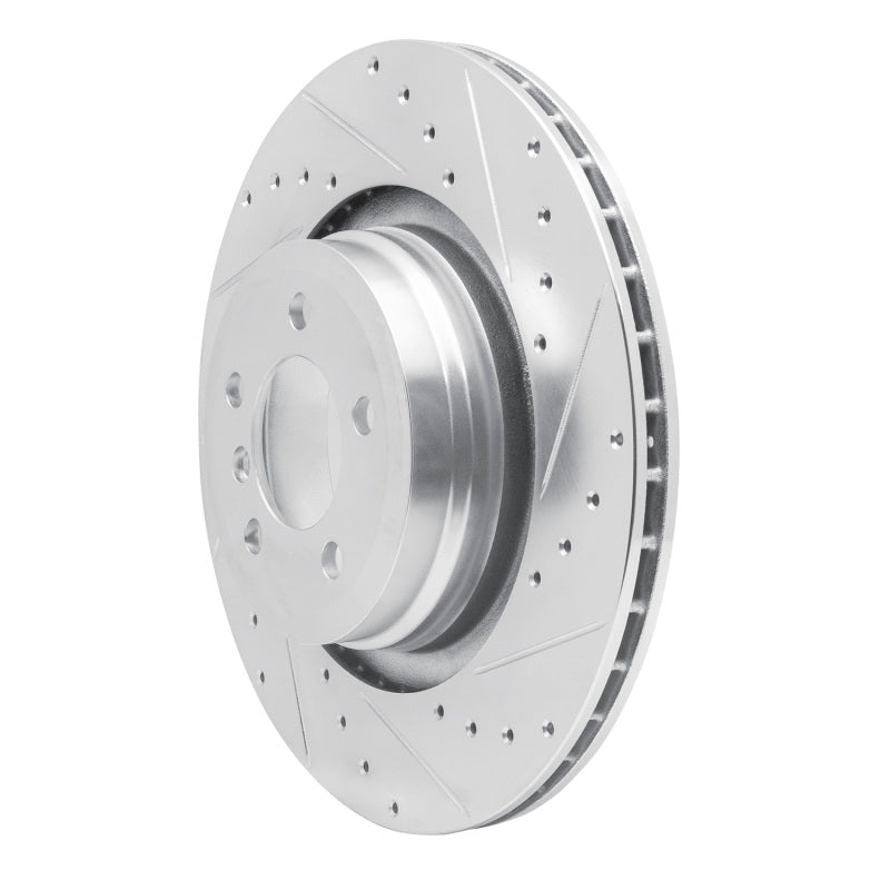 R1 Concepts R1 07-08 BMW ALPINA B7 Rear Right Drilled & Slotted Silver Brake Rotor
