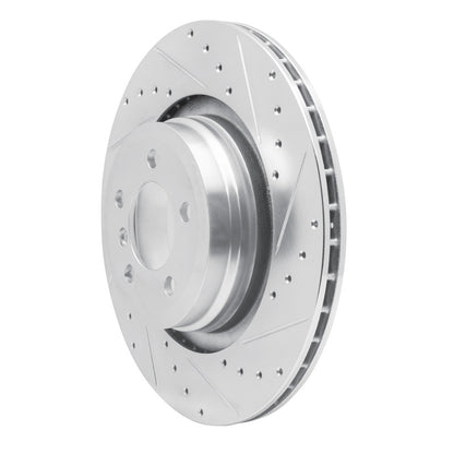 R1 Concepts R1 07-08 BMW ALPINA B7 Rear Right Drilled & Slotted Silver Brake Rotor