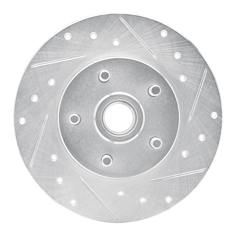 R1 Concepts R1 1984-1987 Pontiac Fiero Front Right Drilled & Slotted Silver Brake Rotor