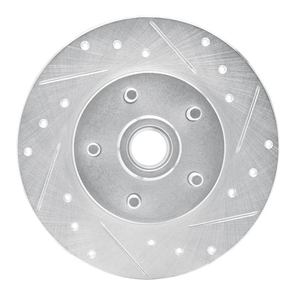 R1 Concepts R1 1984-1987 Pontiac Fiero Front Right Drilled & Slotted Silver Brake Rotor