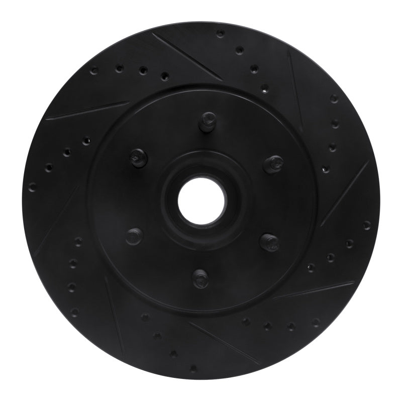 R1 Concepts R1 04-08 Ford F-150 RWD Front Right Drilled & Slotted Black Brake Rotor