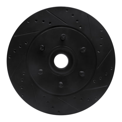 R1 Concepts R1 04-08 Ford F-150 RWD Front Right Drilled & Slotted Black Brake Rotor