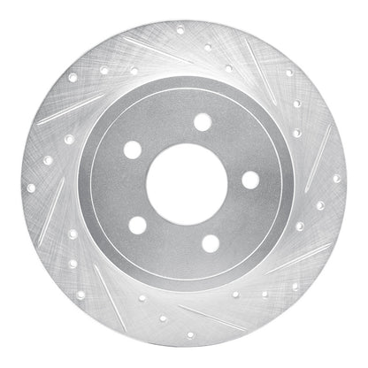 R1 Concepts R1 05-08 Ford Escape Rear Right Drilled & Slotted Silver Brake Rotor