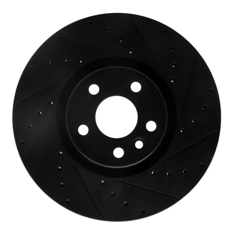 R1 Concepts R1 16-17 Volvo XC60 Front Right Drilled & Slotted Black Brake Rotor