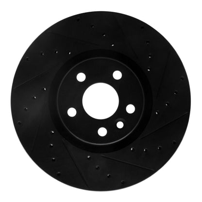 R1 Concepts R1 16-17 Volvo XC60 Front Right Drilled & Slotted Black Brake Rotor
