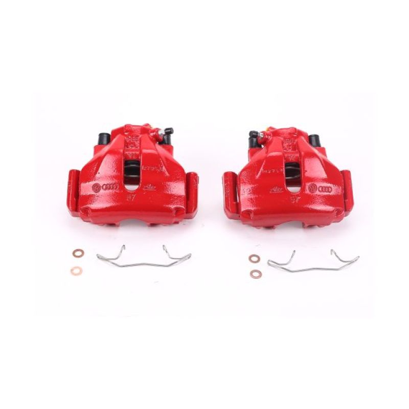 PowerStop Power Stop 96-99 Audi A4 Front Red Calipers w/Brackets - Pair