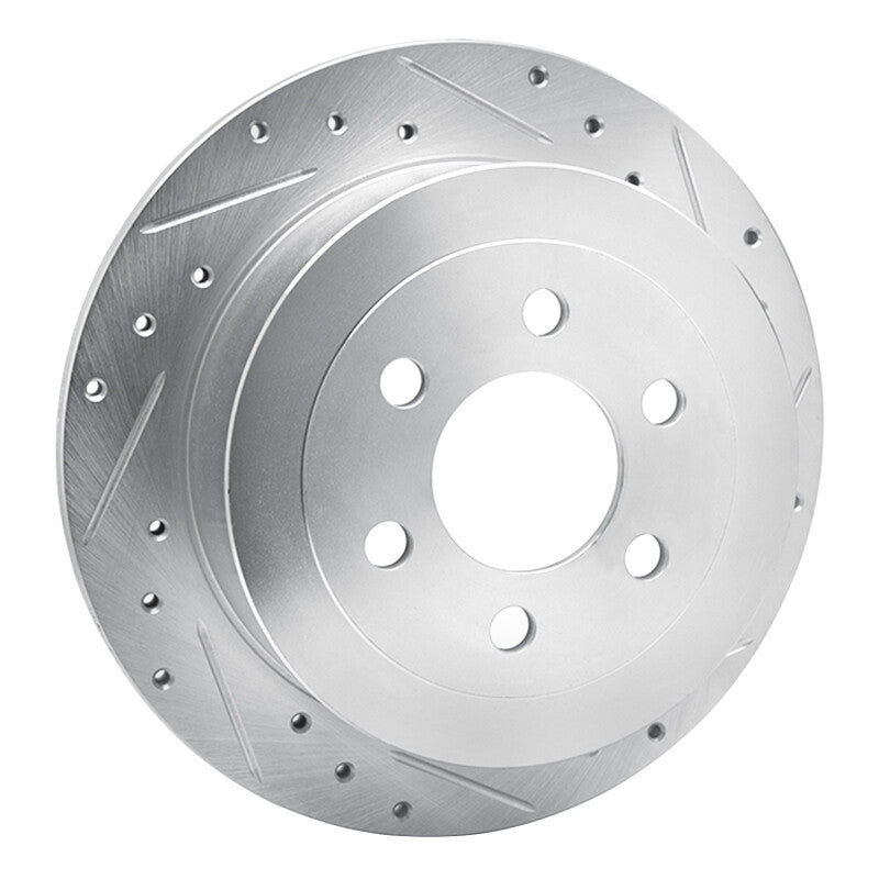 R1 Concepts R1 03-04 Dodge DAKOTA RWD Rear Right Drilled & Slotted Silver Brake Rotor