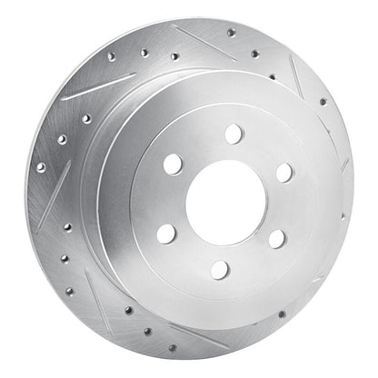 R1 Concepts R1 03-04 Dodge DAKOTA RWD Rear Right Drilled & Slotted Silver Brake Rotor