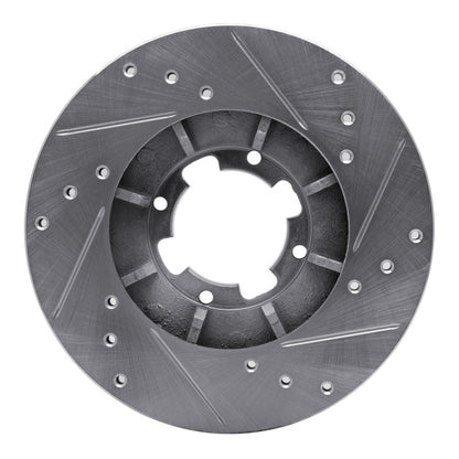 R1 Concepts R1 85-94 Subaru RX Front Left Drilled & Slotted Silver Brake Rotor