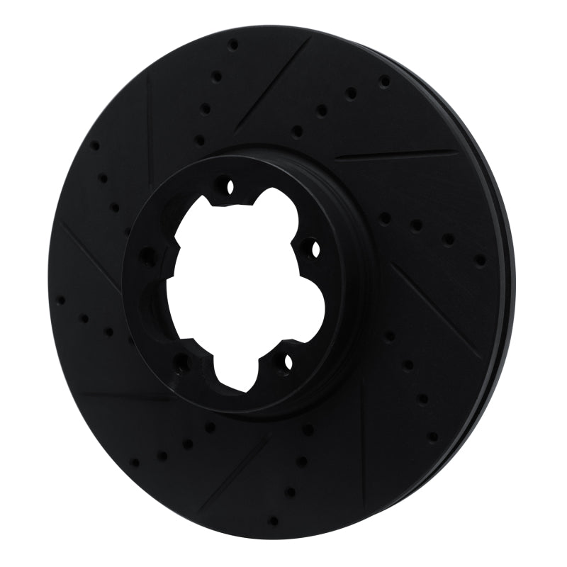 R1 Concepts R1 15-25 Ford Transit-350 HD/DRW Front Left Drilled & Slotted Black Brake Rotor