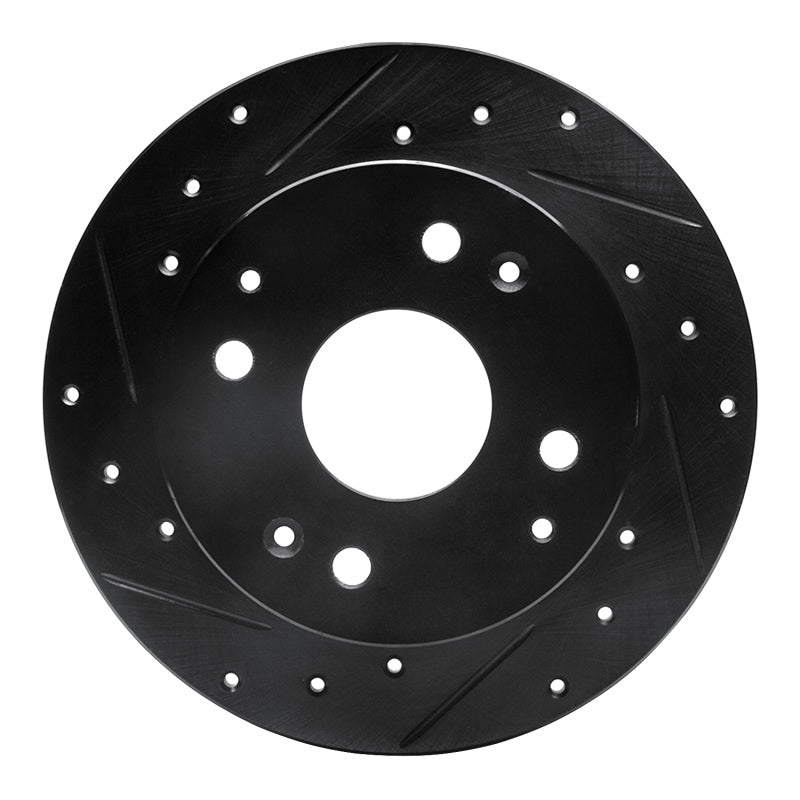 R1 Concepts R1 92-94 Acura Vigor Rear Left Drilled & Slotted Black Brake Rotor