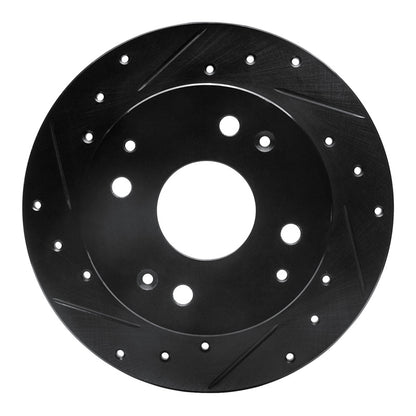 R1 Concepts R1 92-94 Acura Vigor Rear Left Drilled & Slotted Black Brake Rotor