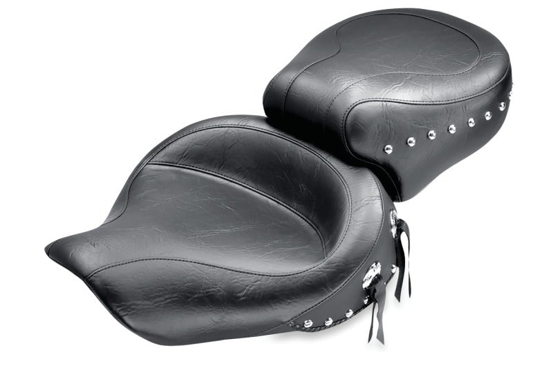 Mustang Motorcycle Mustang 91-05 Harley Dyna Wide Touring 1PC Seat w/Studs - Black