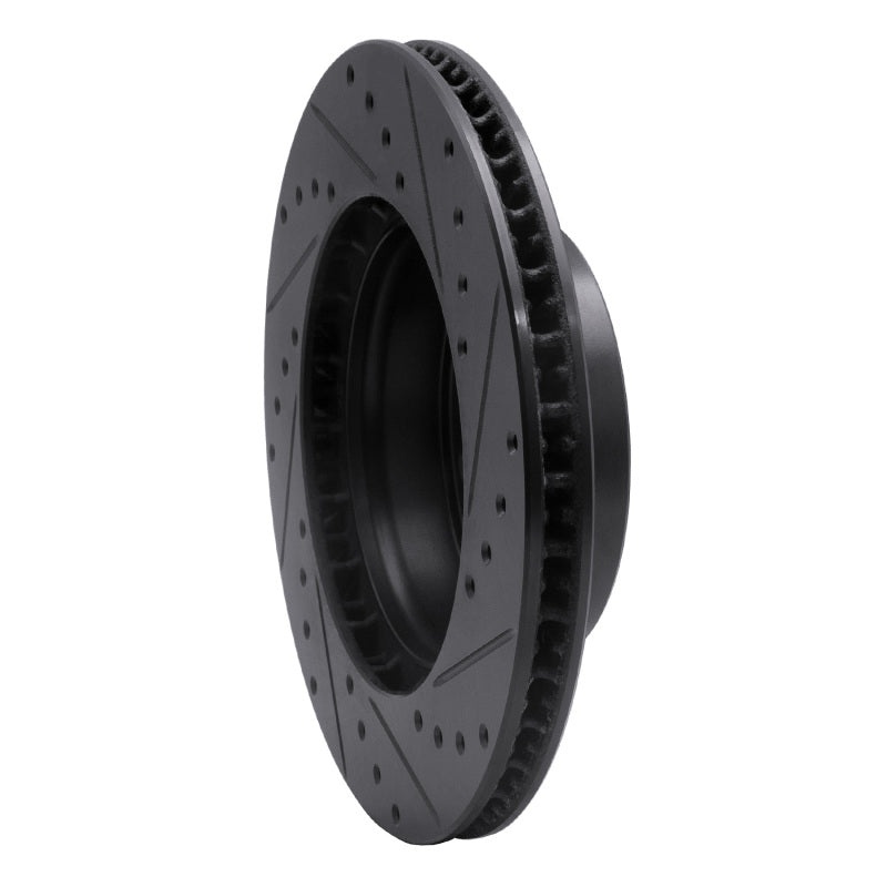 R1 Concepts R1 97-04 Porsche Boxster Front Left Drilled & Slotted Black Brake Rotor