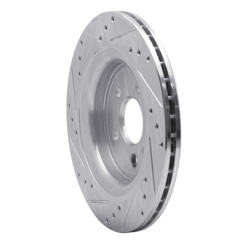 R1 Concepts R1 07-18 Volvo XC70 Rear Right Drilled & Slotted Silver Brake Rotor