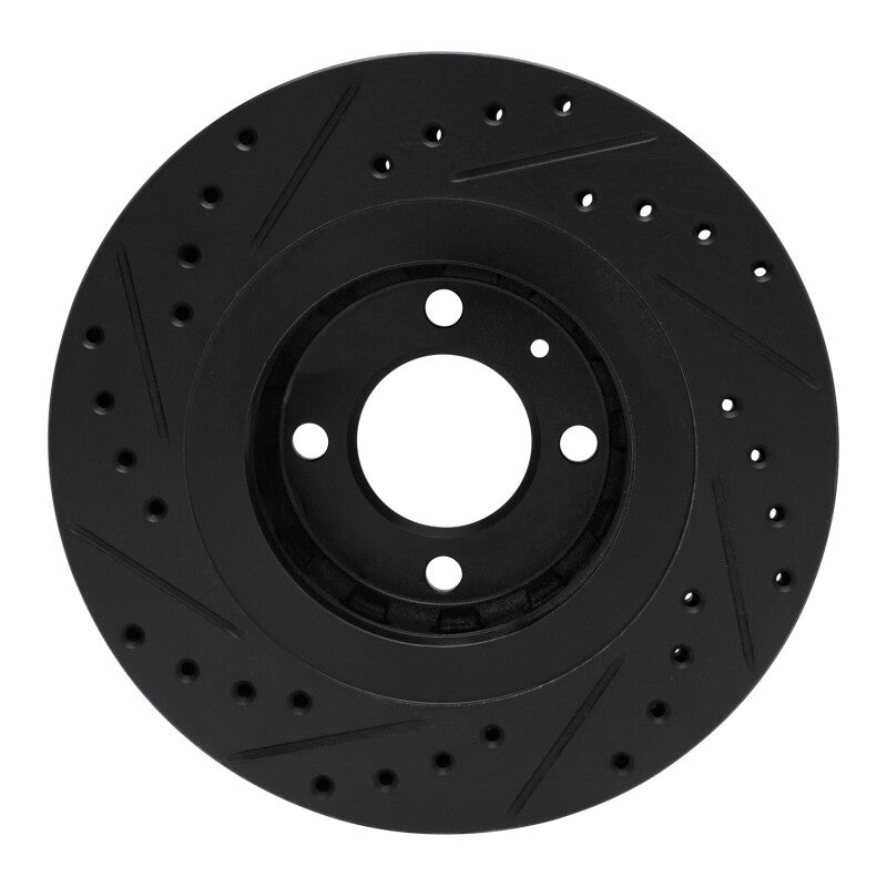 R1 Concepts R1 90-93 Volkswagen CORRADO Front Right Drilled & Slotted Black Brake Rotor
