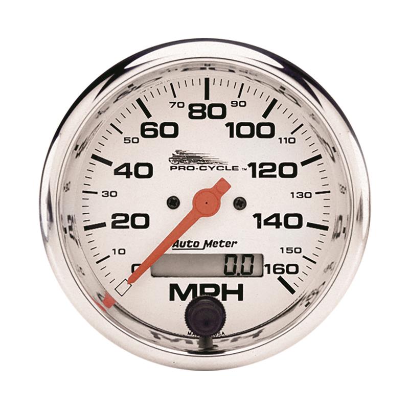 Autometer Pro-Cycle Gauge Speedo 3 3/4in 160 Mph Elec White