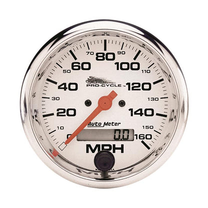 Autometer Pro-Cycle Gauge Speedo 3 3/4in 160 Mph Elec White