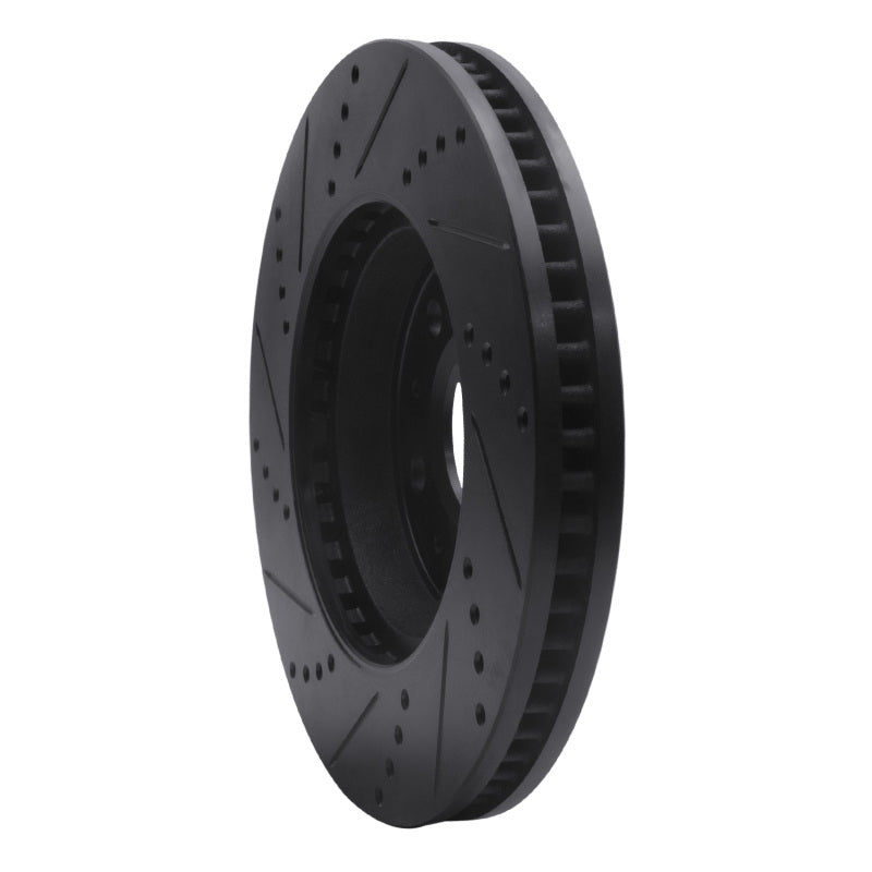 R1 Concepts R1 03-08 Cadillac STS Front Right Drilled & Slotted Black Brake Rotor