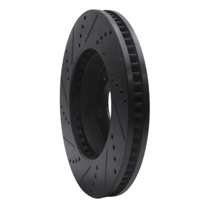R1 Concepts R1 03-08 Cadillac STS Front Right Drilled & Slotted Black Brake Rotor