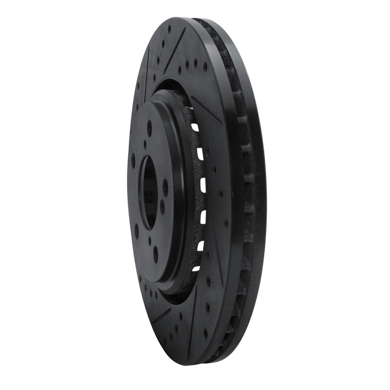 R1 Concepts R1 15-25 Acura MDX Front Left Drilled & Slotted Black Brake Rotor