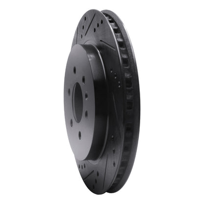 R1 Concepts R1 04-09 Cadillac SRX Rear Left Drilled & Slotted Black Brake Rotor