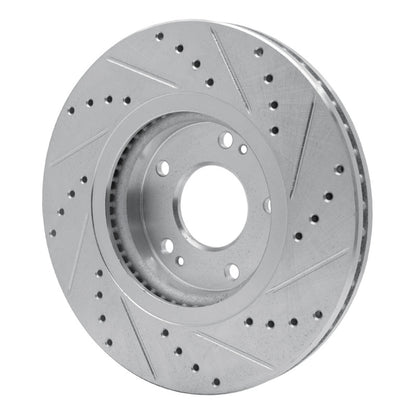 R1 Concepts R1 10-13 Hyundai SANTA FE Front Left Drilled & Slotted Silver Brake Rotor
