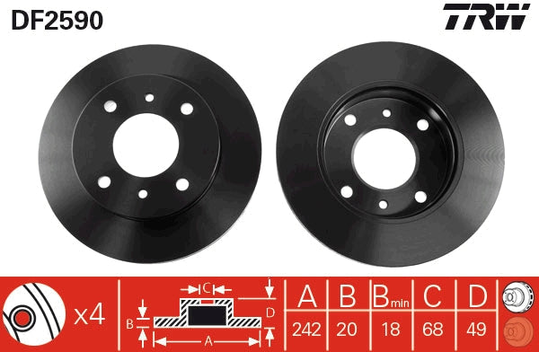 TRW MOTO DF2590 Brake Disc