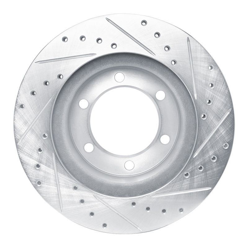 R1 Concepts R1 95-04 Toyota 4Runner Front Left Drilled & Slotted Silver Brake Rotor