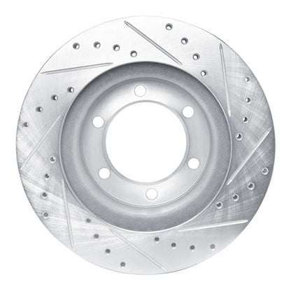 R1 Concepts R1 95-04 Toyota 4Runner Front Left Drilled & Slotted Silver Brake Rotor