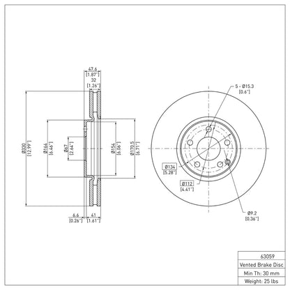 DFC 04-09 Mercedes-Benz E550 Front GeoSPEC Coated Rotor
