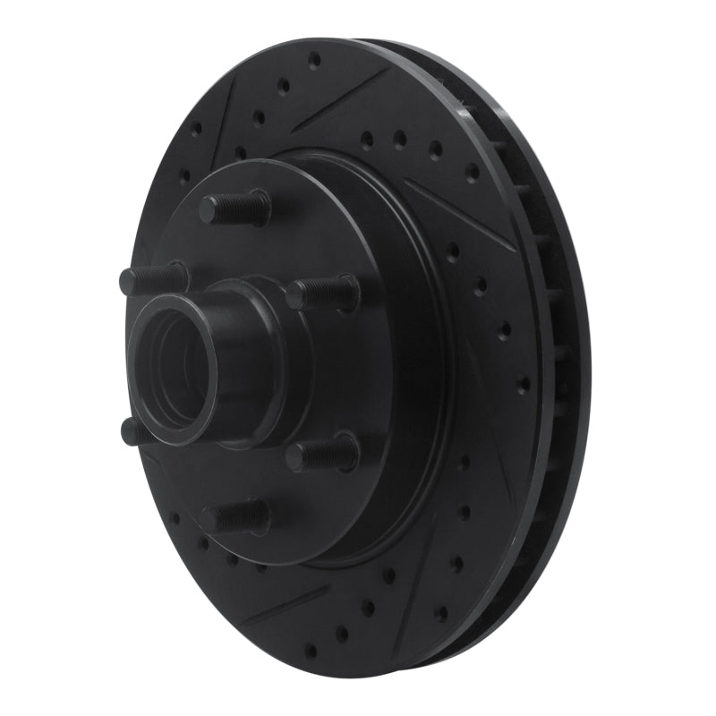 R1 Concepts R1 94-02 Chevrolet C2500 Front Left Drilled & Slotted Black Brake Rotor
