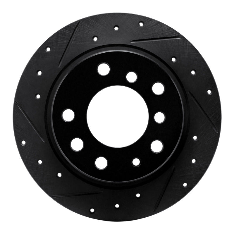 R1 Concepts R1 69-81 BMW 2500 Rear Left Drilled & Slotted Black Brake Rotor