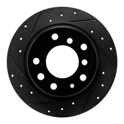 R1 Concepts R1 69-81 BMW 2500 Rear Left Drilled & Slotted Black Brake Rotor