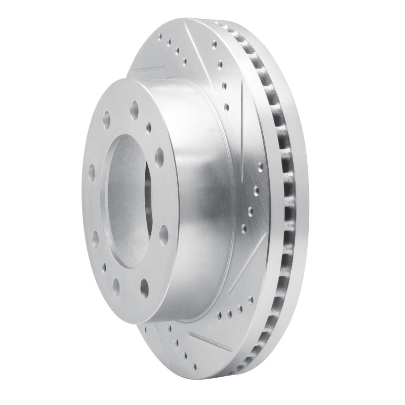 R1 Concepts R1 06-10 Ford F-350 Super Duty 2WD Front Right Drilled & Slotted Silver Brake Rotor