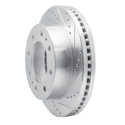 R1 Concepts R1 06-10 Ford F-350 Super Duty 2WD Front Right Drilled & Slotted Silver Brake Rotor