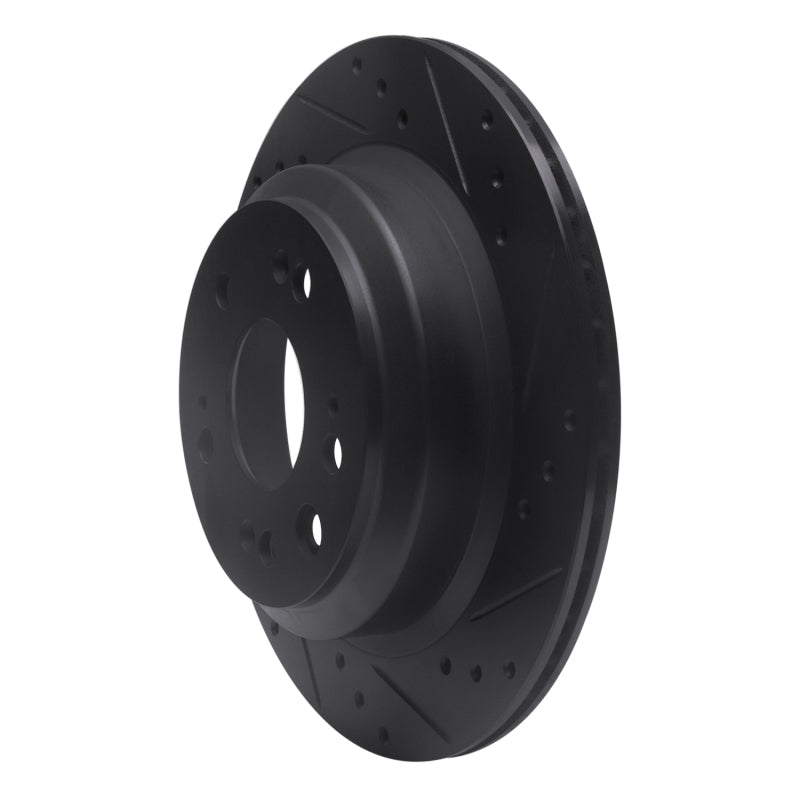R1 Concepts R1 05-12 Acura RL Rear Right Drilled & Slotted Black Brake Rotor