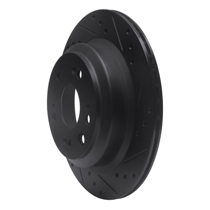 R1 Concepts R1 05-12 Acura RL Rear Right Drilled & Slotted Black Brake Rotor